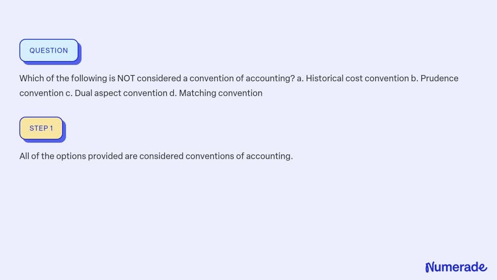 SOLVED: Which Of The Following Is NOT Considered A Convention Of ...