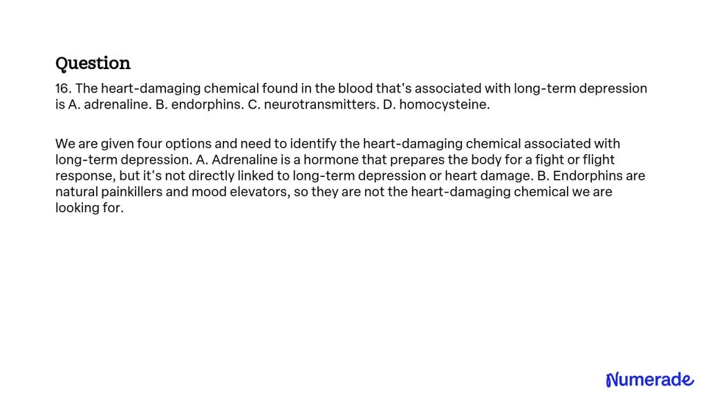 Video Solution: The Heart-damaging Chemical Found In The Blood That's 