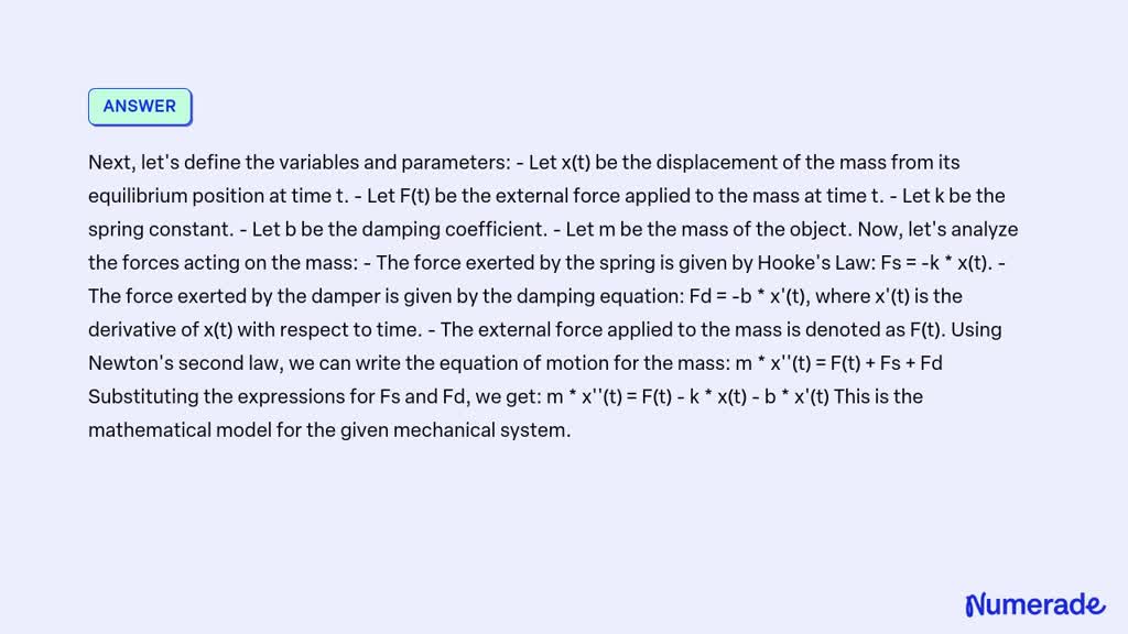 SOLVED: Problem B-3-14 Obtain A Mathematical Model For The System Shown ...