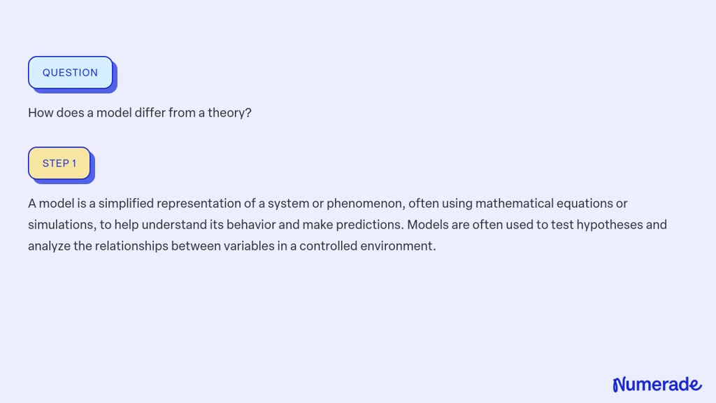 SOLVED:How does a model differ from a theory?