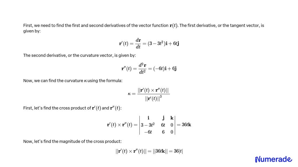 SOLVED:Find The Curvature κof Each Plane Curve Traced Out By The Vector ...