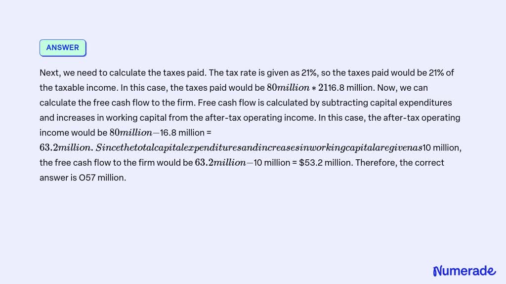 Solved A Firm Reports Ebit Of 100 Million The Income Statement Shows Depreciation Of20 Million