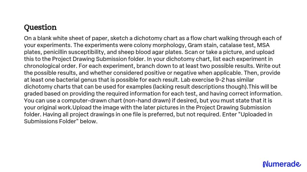 SOLVED: On a blank white sheet of paper, sketch a dichotomy chart as a ...