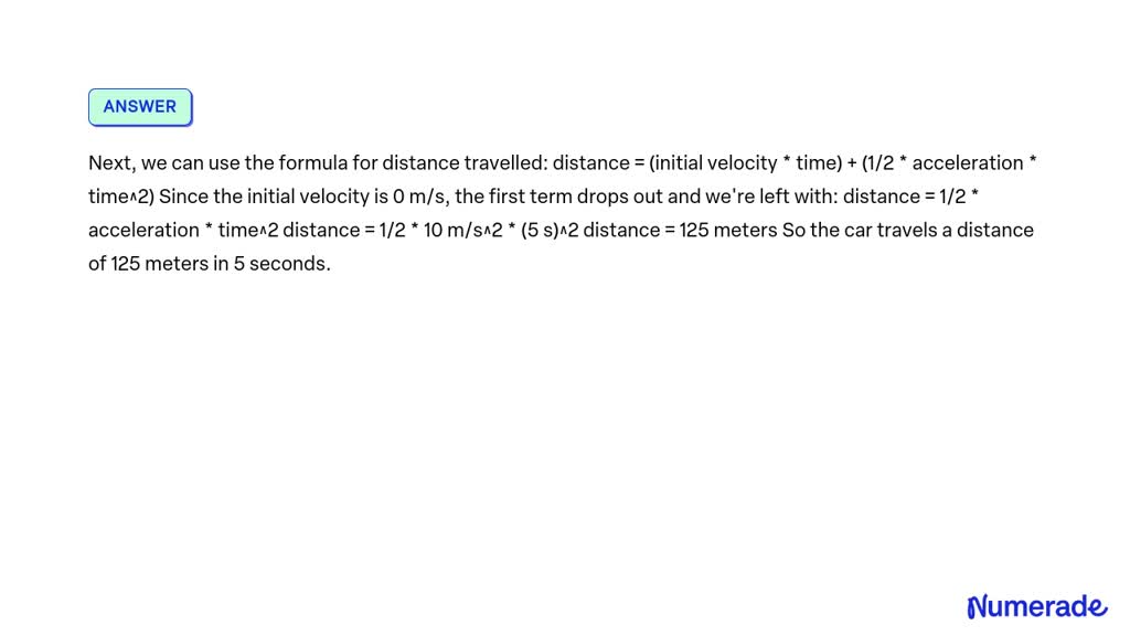 SOLVED: A car of mass 1000kg starting from the rest achieves a velocity ...