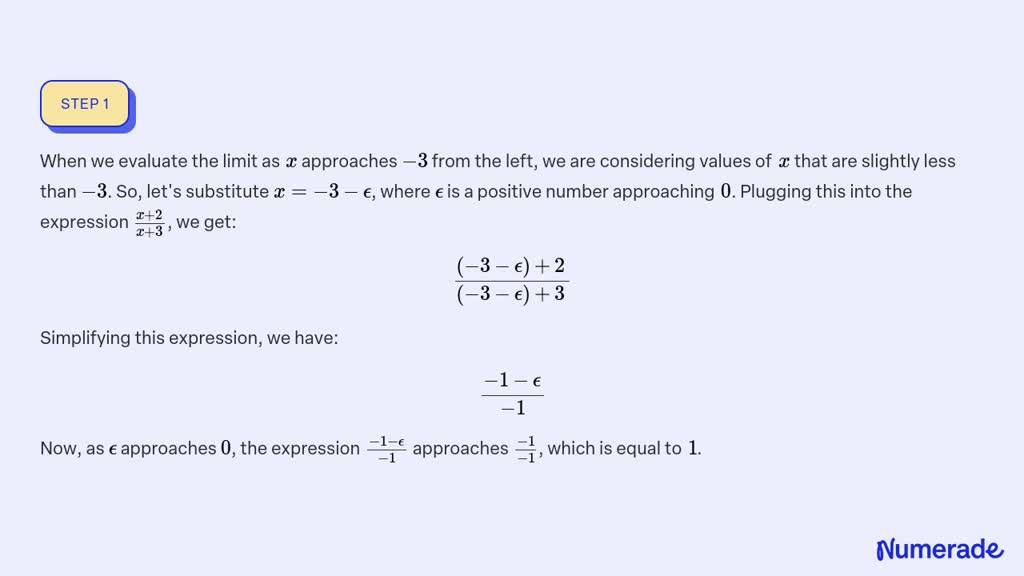 Solved Determine The Infinite Limit Limx → 3 X 2 X 3