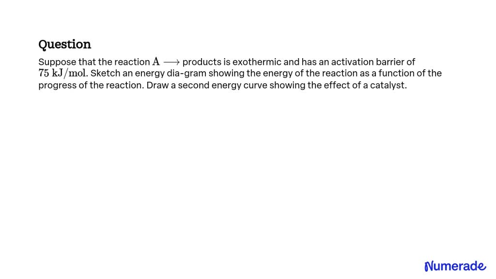 Video Solution: Suppose That The Reaction A Products Is Exothermic And 