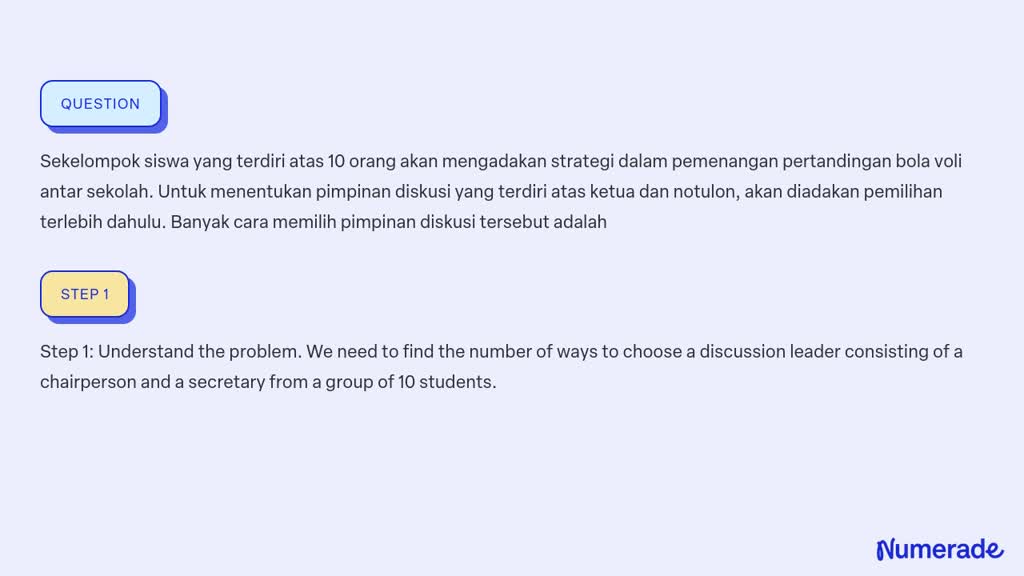 Solved Sekelompok Siswa Yang Terdiri Atas 10 Orang Akan Mengadakan