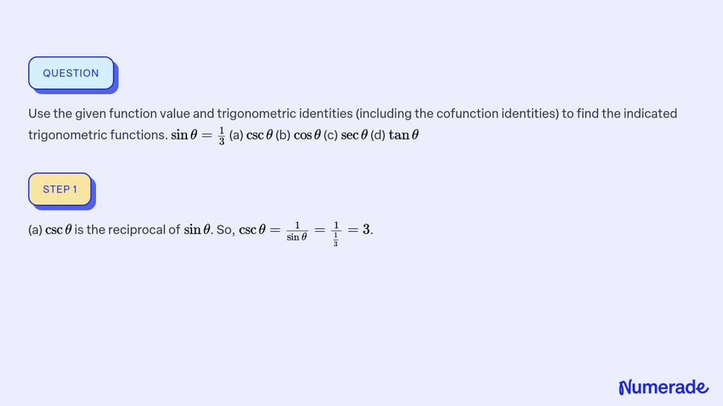 Question Video: Finding the Value of a Trigonometric Function Using  Cofunction Identities