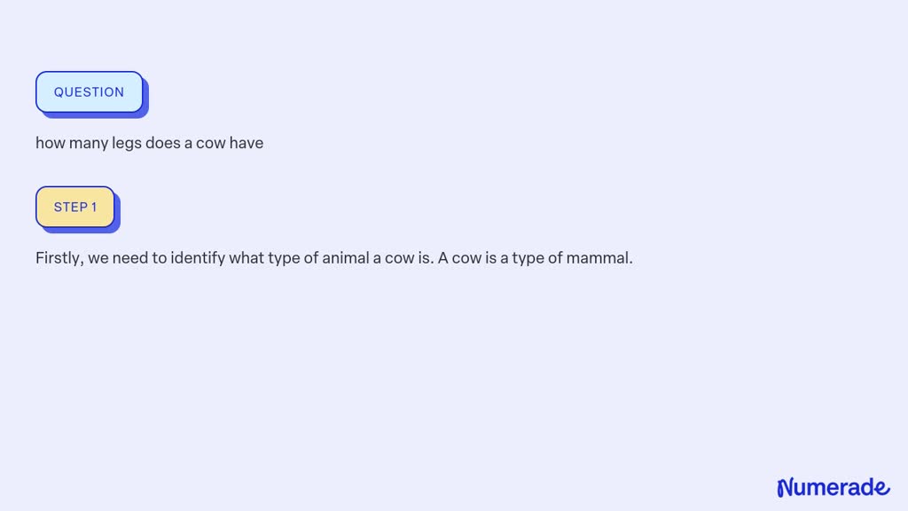 SOLVED: how many legs does a cow have