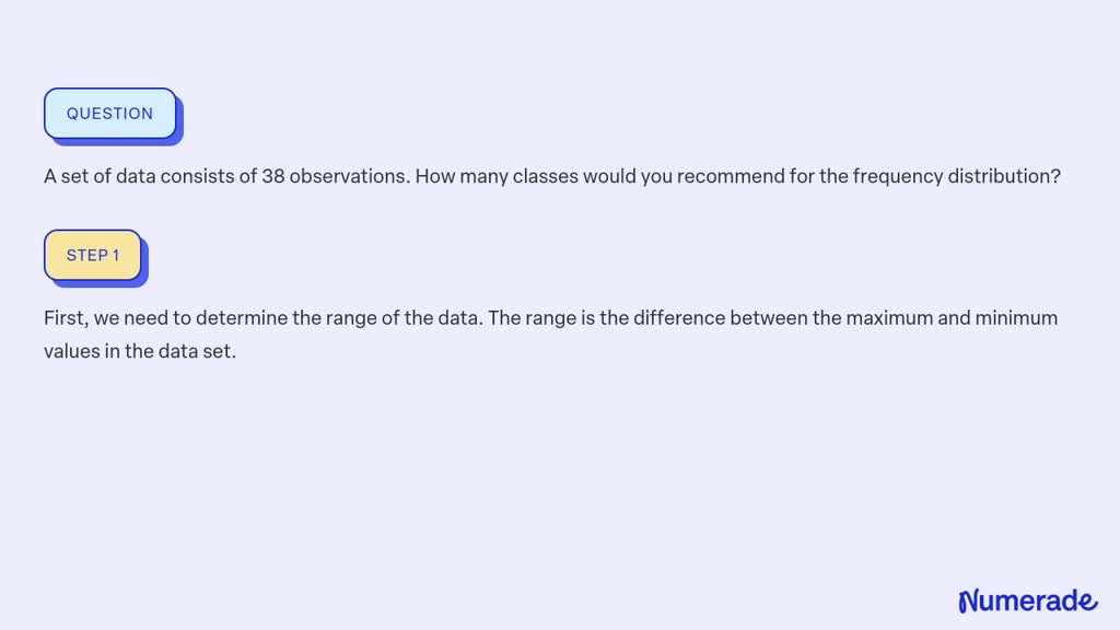 SOLVED:A set of data consists of 38 observations. How many classes ...