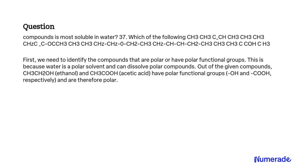 why-is-ethanol-ch3chzoh-more-soluble-in-water-than-solvedlib