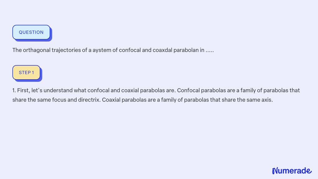 ⏩SOLVED:The orthagonal trajectories of a aystem of confocal and… | Numerade