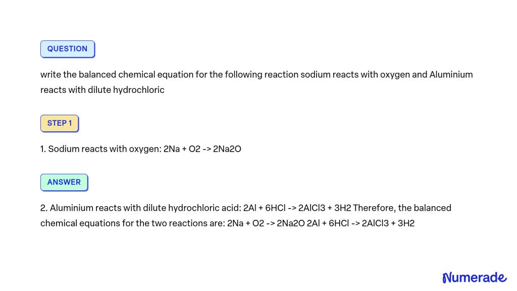 SOLVED: write the balanced chemical equation for the following reaction ...