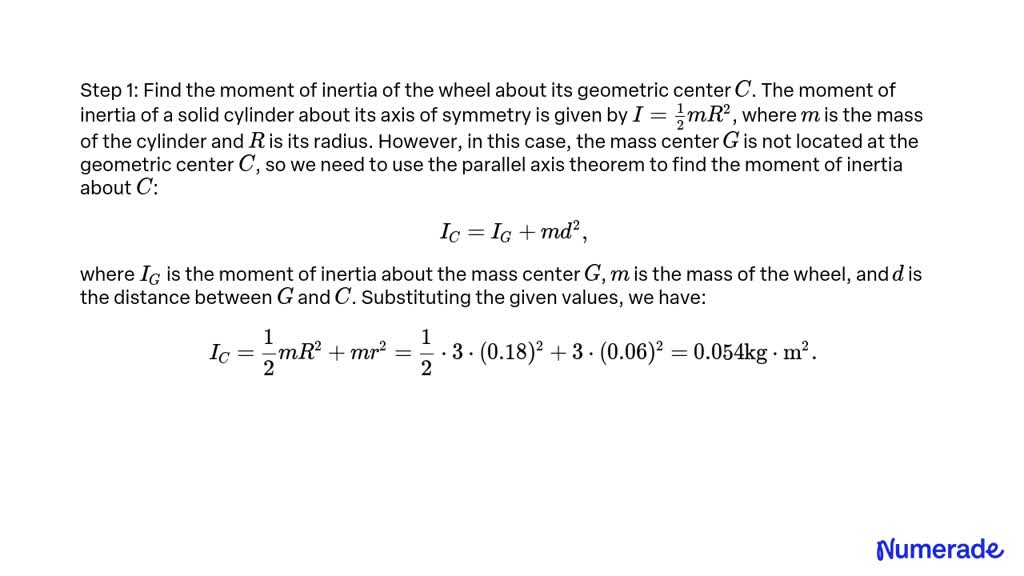 VIDEO solution: The mass center G of a 3-kg wheel of radius R=180 mm is ...