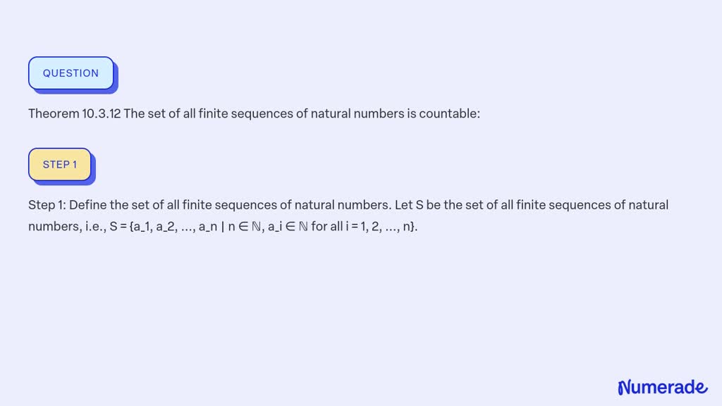 the set of all finite length sequences of natural numbers is countable