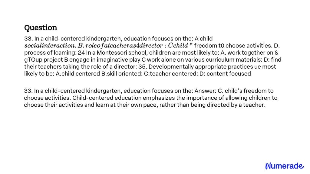 solved-33-in-a-child-centered-kindergarten-education-focuses-on-the