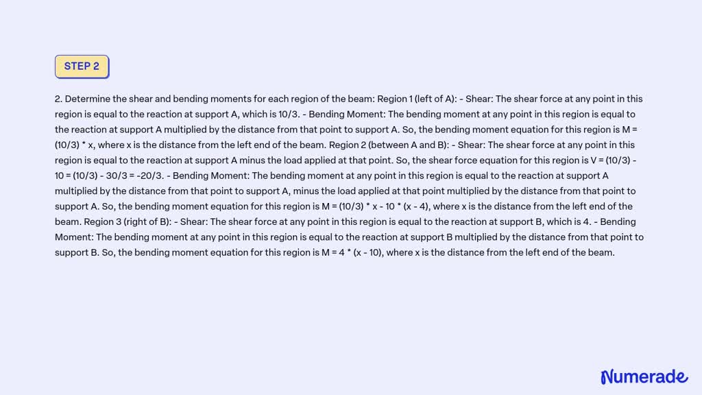 SOLVED: Determine the shear and bending moments for all regions of the ...