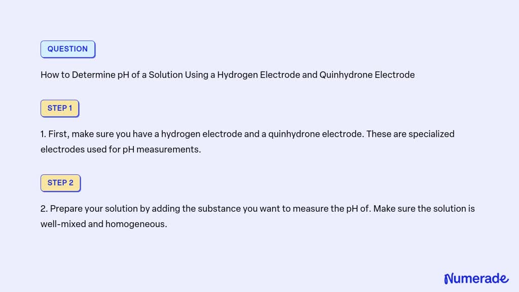 SOLVED: How to Determine pH of a Solution Using a Hydrogen Electrode ...