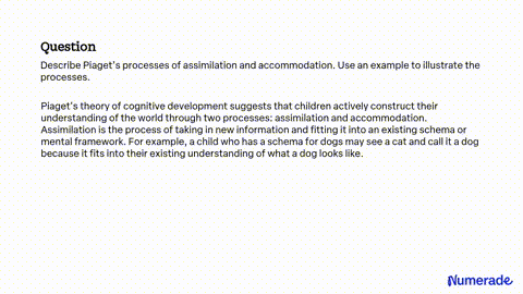 SOLVED Describe Piaget s concepts of assimilation and