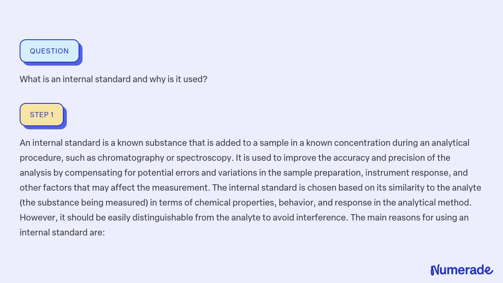 What Is An Internal Standard And Why Is It Used