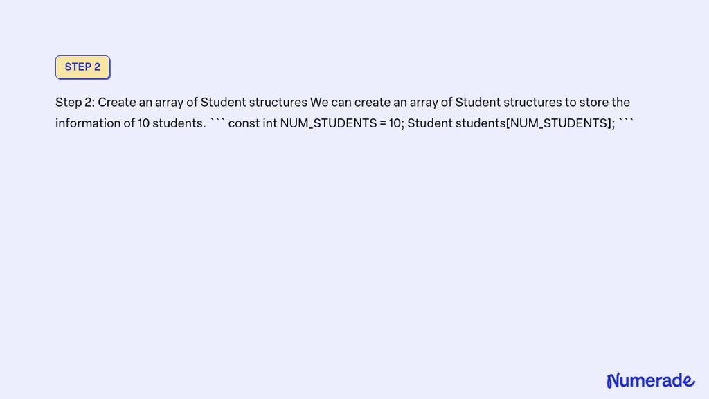 SOLVED: Create program to Store and Display Information student using ...