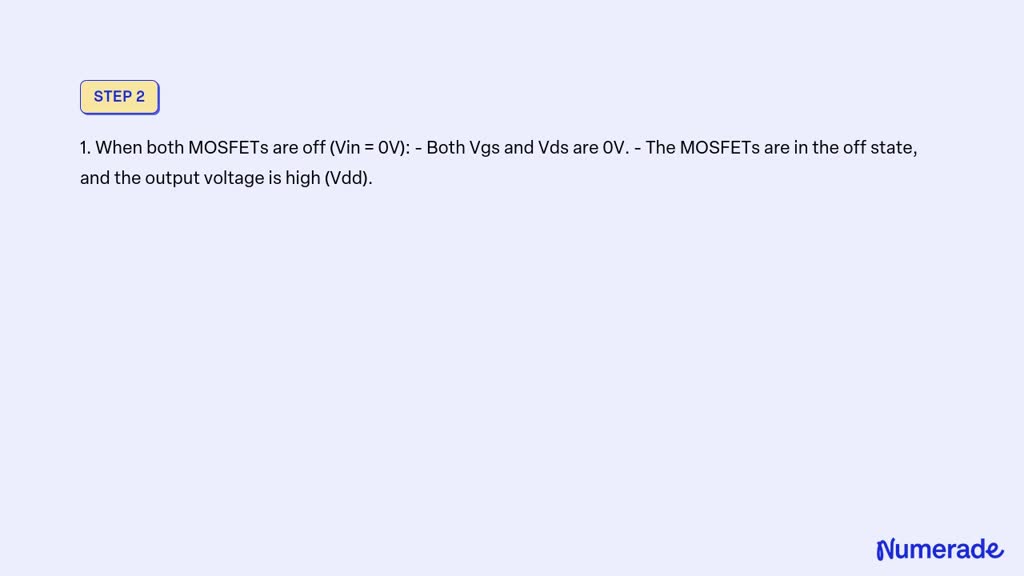 SOLVED: Draw the transfer characteristics (V vs V) for a MOSFET NOR ...