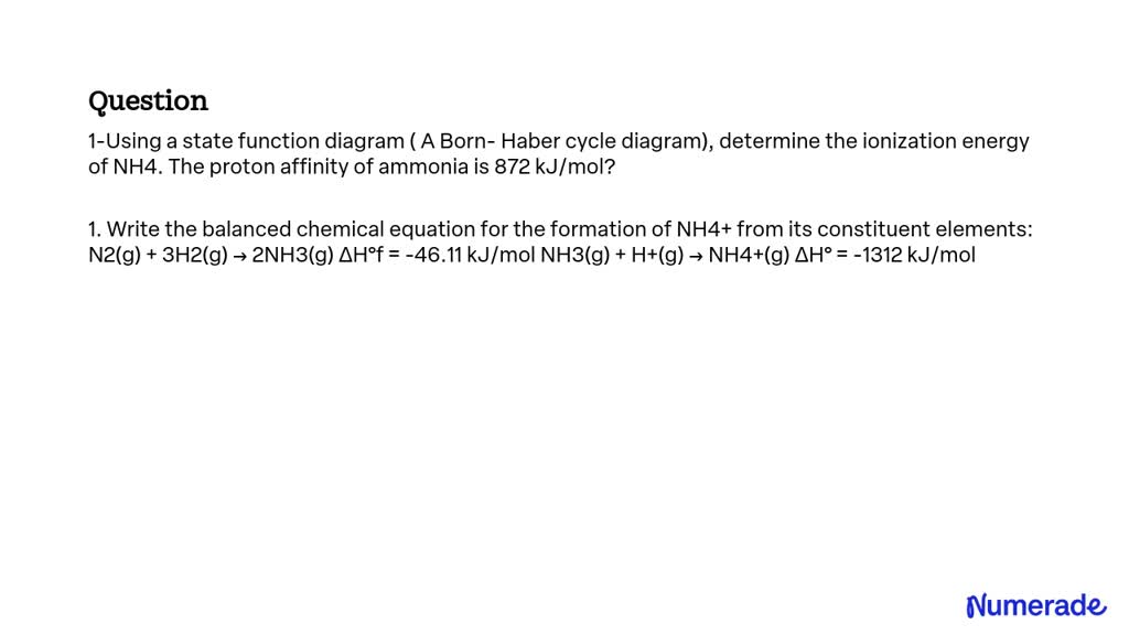 Solved Using A State Function Diagram A Born Haber Cycle Diagram Determine The Ionization