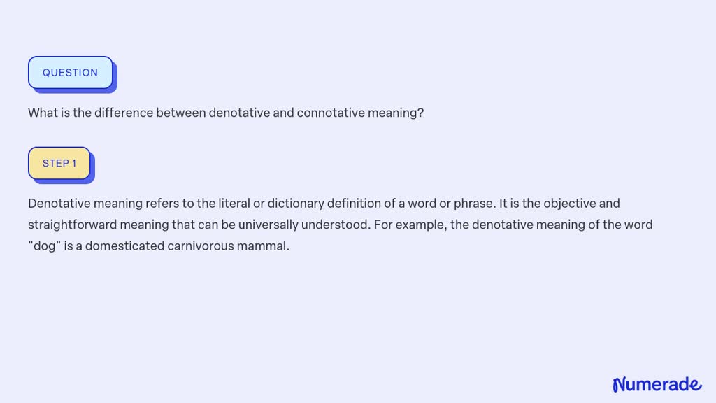 what is the difference between denotative and connotative meaning of words