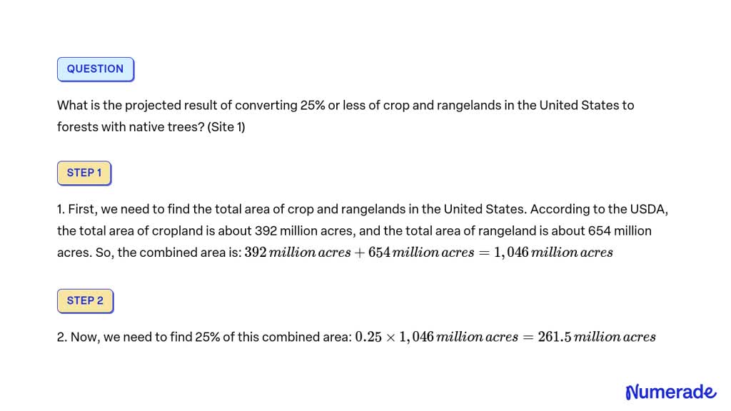 SOLVED: What is the projected result of converting 25% or less of crop ...