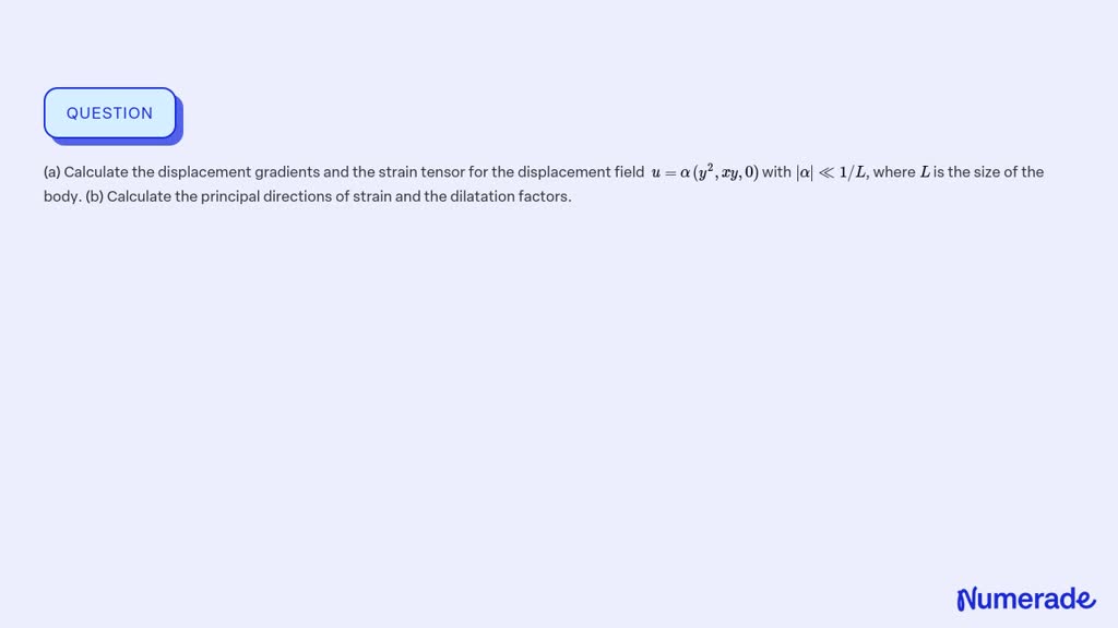 SOLVED:(a) Calculate the displacement gradients and the strain tensor ...