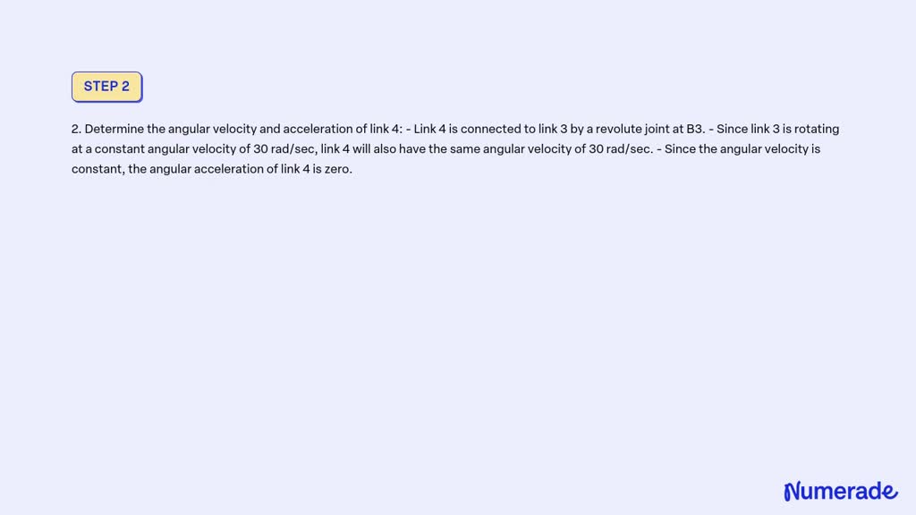 SOLVED: For the mechanism shown in the figure below, determine, for the ...