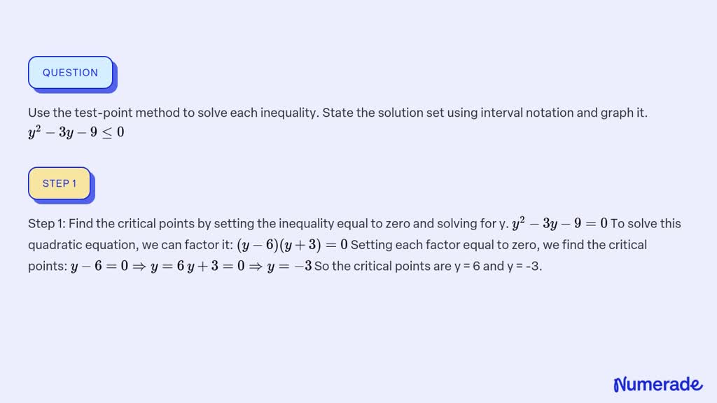 Solveduse The Test Point Method To Solve Each Inequality State The Solution Set Using Interval 9661