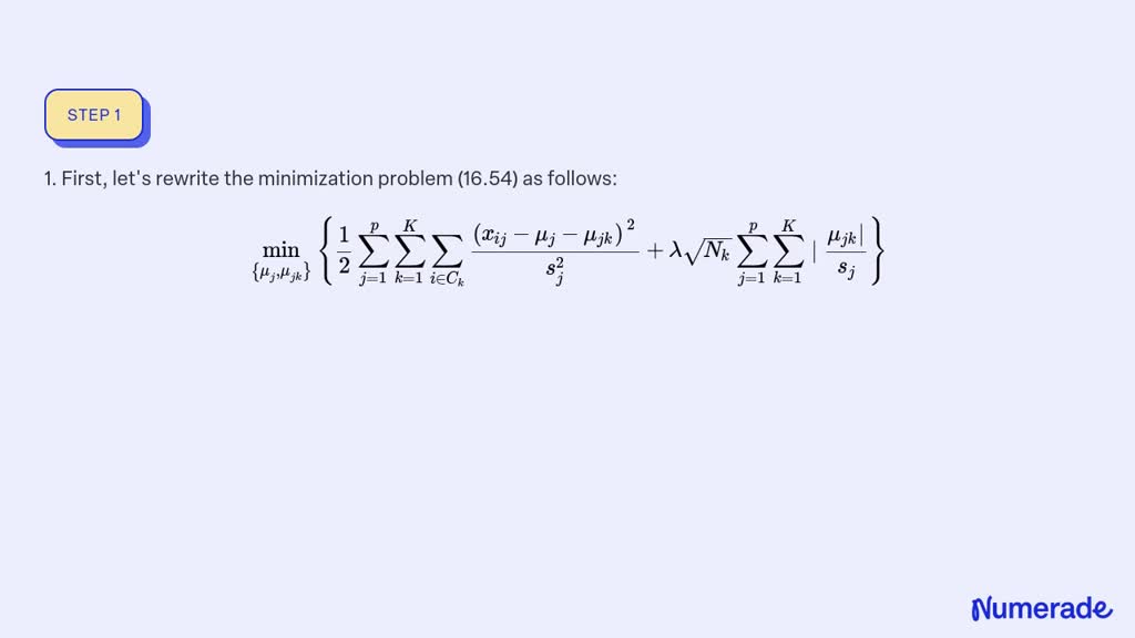 SOLVED:Nearest shrunken centroids and the lasso. Consider a (naive ...