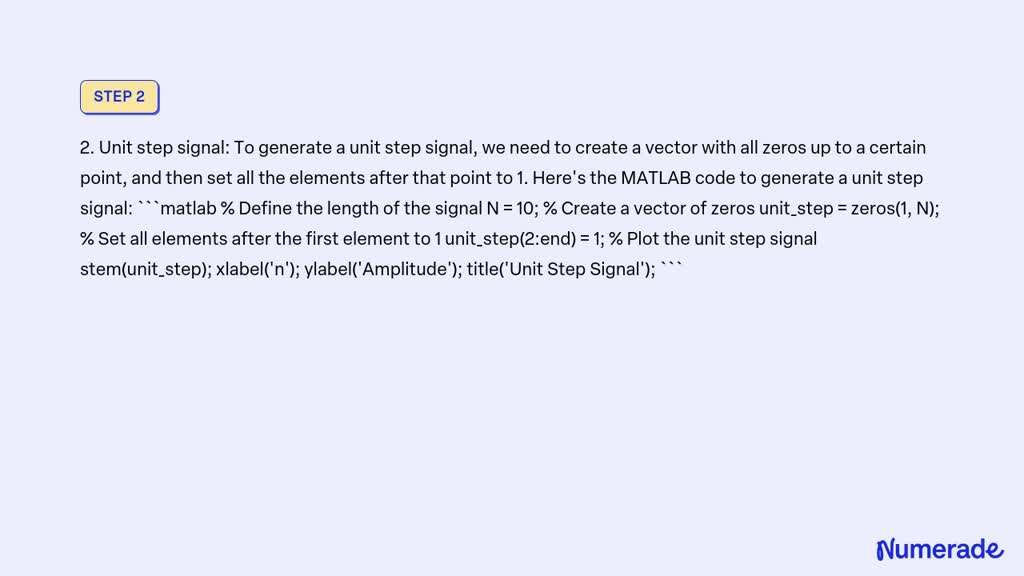 SOLVED: Program 2.1 the standard discrete time signals unit Write ...