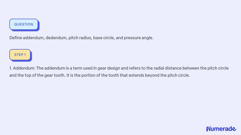 Difference Between Base Circle And Dedendum Circle