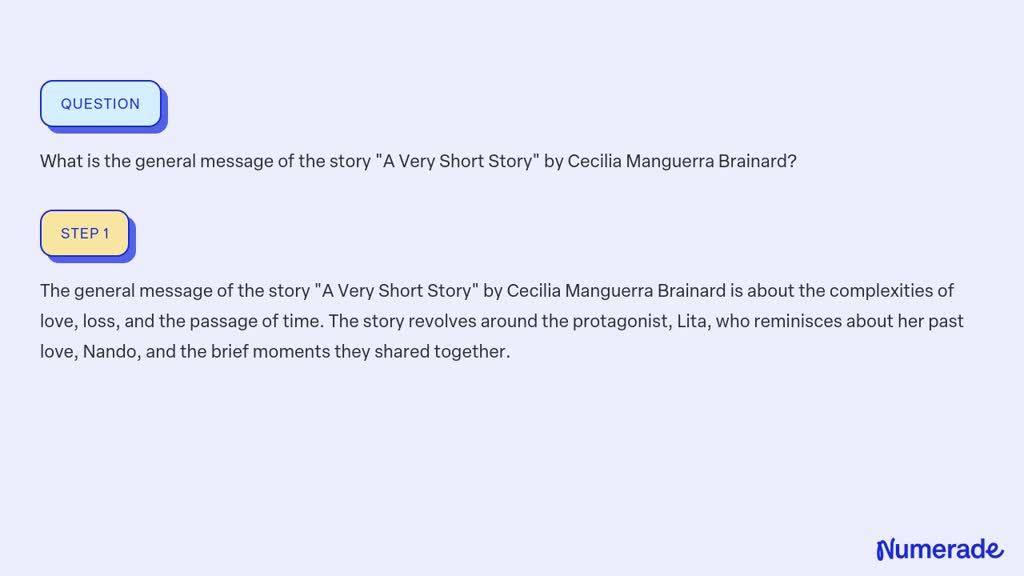 a very short story by cecilia manguerra brainard essay