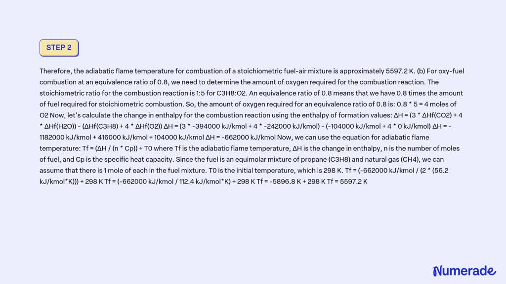 SOLVED: Q1. Consider a fuel which is an equimolar mixture of propane ...