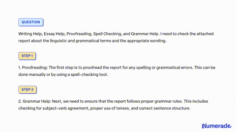 proof read and double check structure, and forms of writing