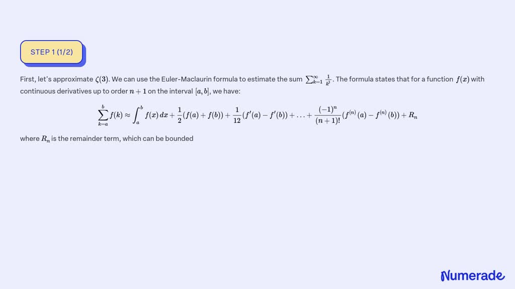 ⏩SOLVED:The zeta function The Riemann zeta function is the subject ...