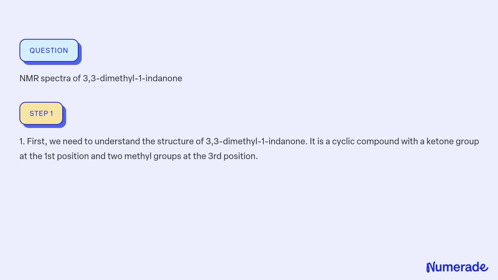 SOLVED: NMR spectra of 3,3-dimethyl-1-indanone