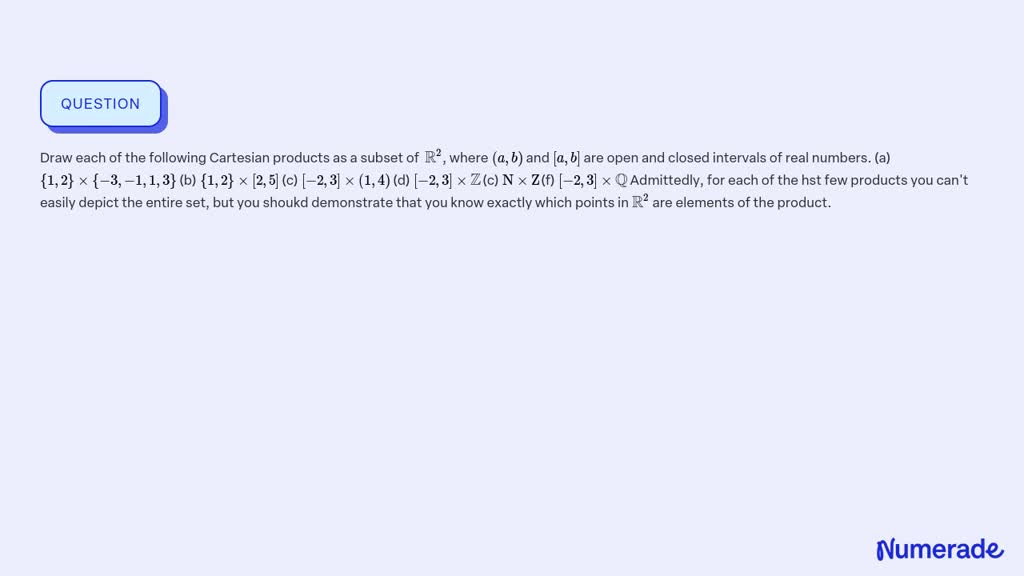 ⏩SOLVED:Draw each of the following Cartesian products as a subset of ...