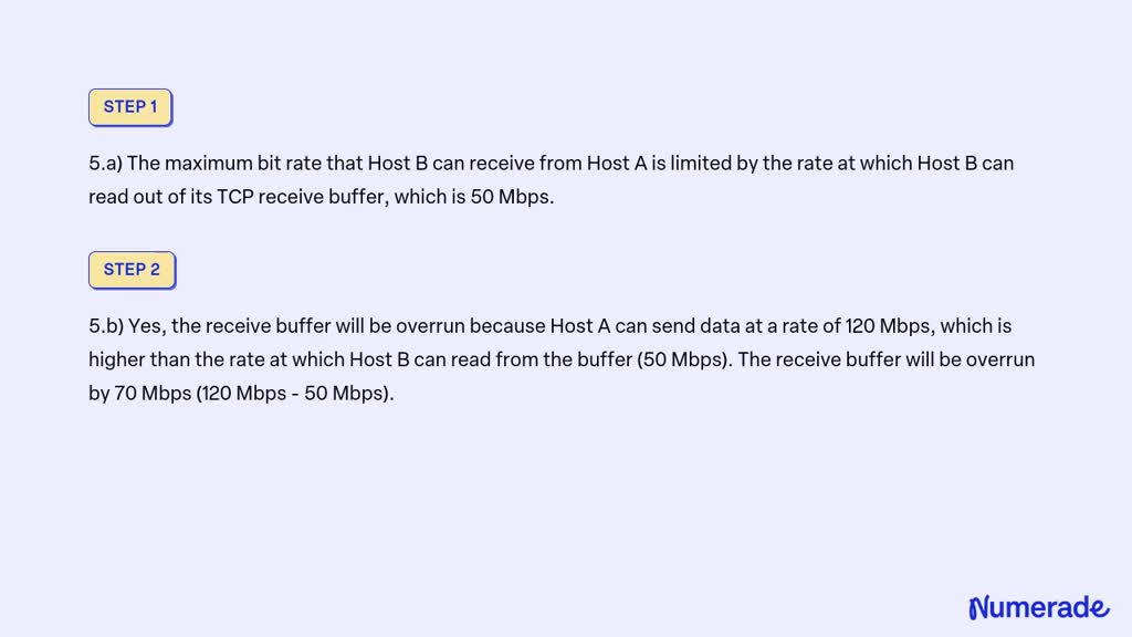 SOLVED: Host A And B Are Directly Connected With A 100 Mbps Link. There ...