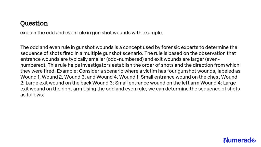 solved-explain-the-odd-and-even-rule-in-gun-shot-wounds-with-example