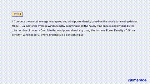 Solved North Utsire The wind speed data from North Utsire is