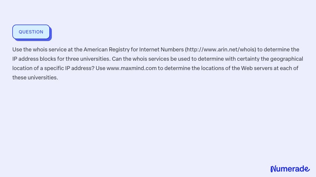 Using Whois - American Registry for Internet Numbers