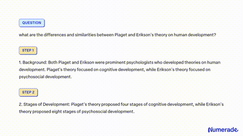 SOLVED How are Piaget and Erikson s theories different A Both