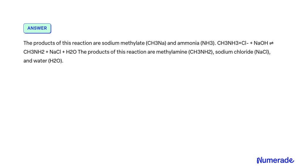 SOLVED: Write the products of the following acid-base reactions: CH3OH ...