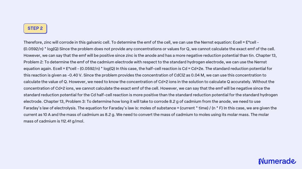 SOLVED: Chapter 13, Problem 1: A standard galvanic cell has electrodes ...