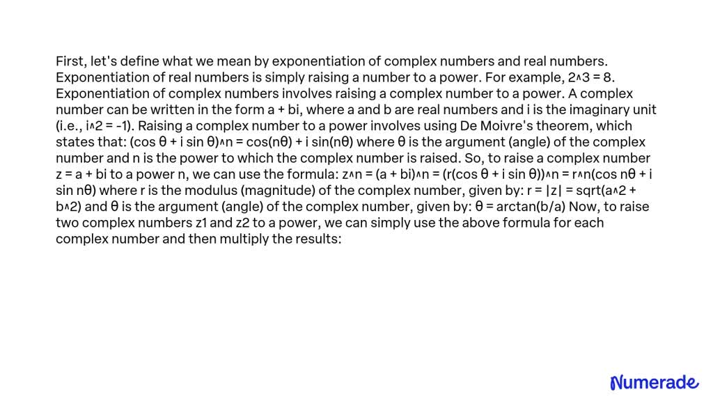 VIDEO solution: I want to write function to calculate exponentiation of ...