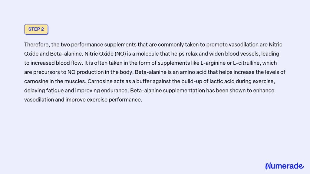 SOLVED: What two performance supplements are taken to promote ...